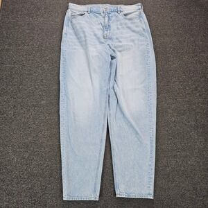American Eagle Relaxed Mom Jeans Womens 14 Light Wash Denim X-Long High Rise